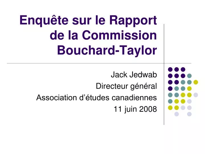enqu te sur le rapport de la commission bouchard taylor