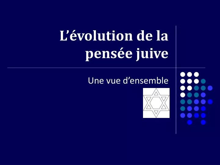 l volution de la pens e juive