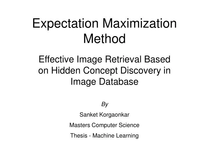 expectation maximization method