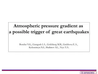 Atmospheric pressure gradient as a possible trigger of great earthquakes