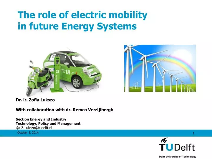 the role of electric mobility in future energy systems