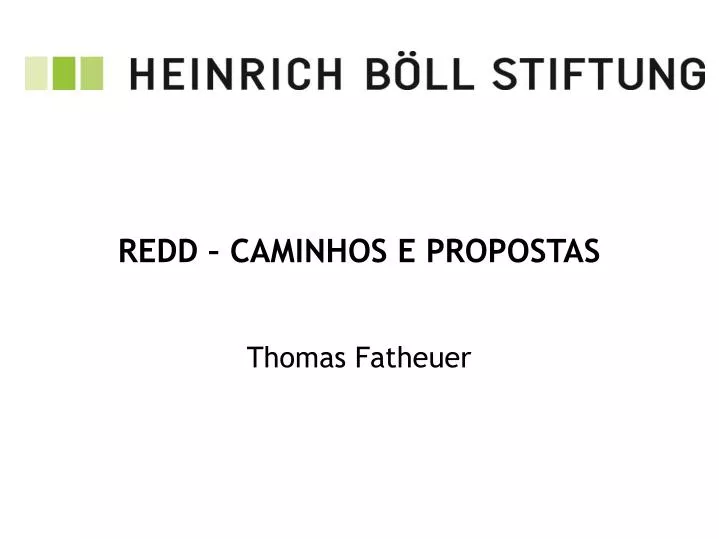 redd caminhos e propostas thomas fatheuer