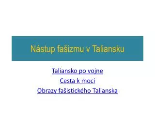 n stup fa izmu v taliansku
