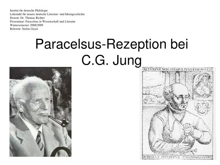 paracelsus rezeption bei c g jung