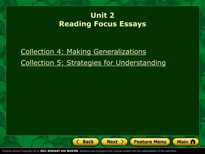 unit 2 reading focus essays