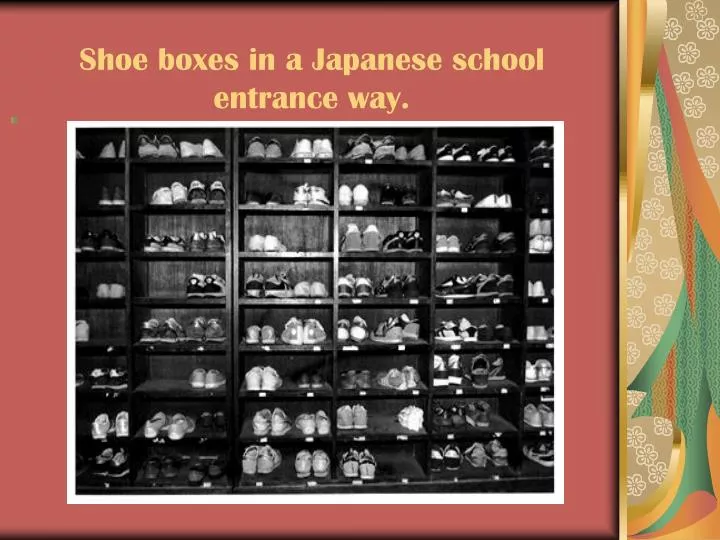 shoe boxes in a japanese school entrance way