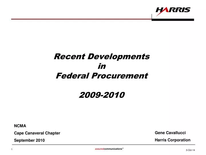 recent developments in federal procurement 2009 2010