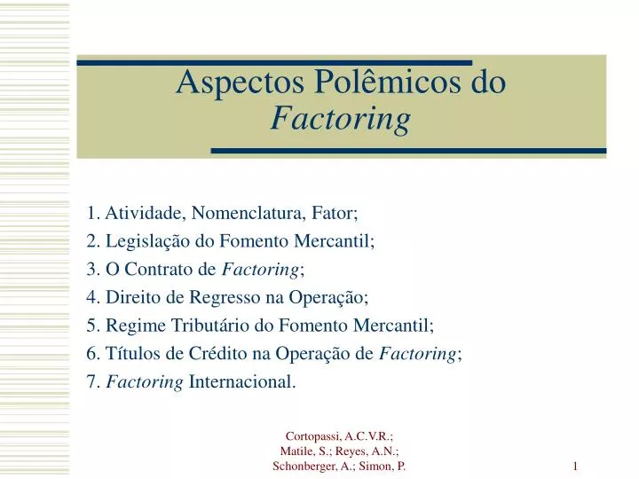 aspectos pol micos do factoring