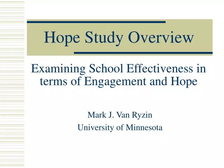 hope study overview