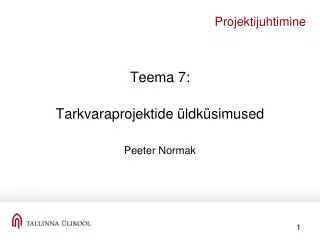 projektijuhtimine