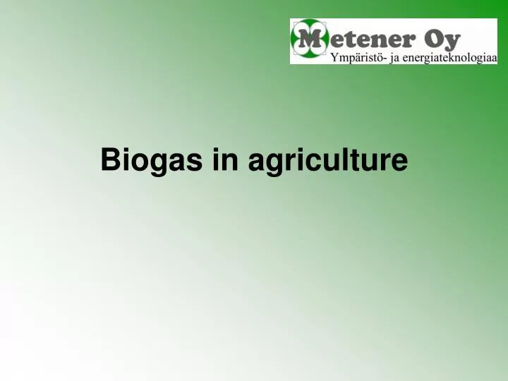 biogas in agriculture