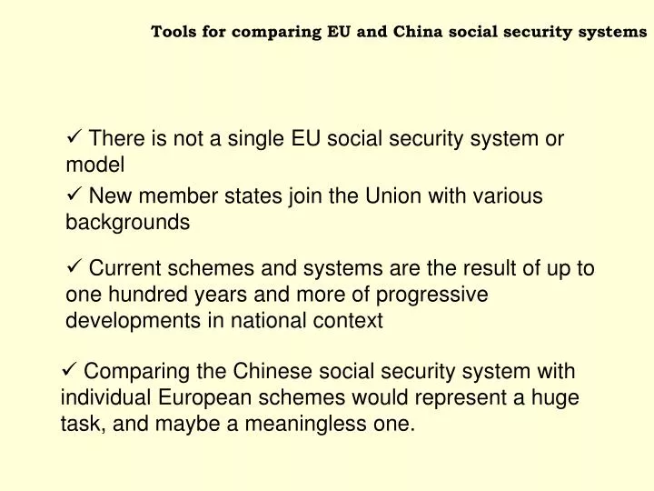 tools for comparing eu and china social security systems
