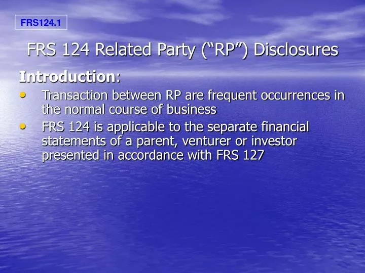 frs 124 related party rp disclosures