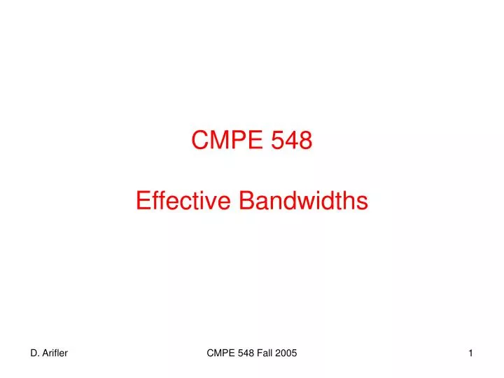 cmpe 548 effective bandwidths