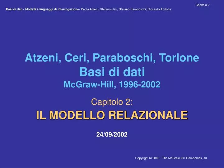 atzeni ceri paraboschi torlone basi di dati mcgraw hill 1996 2002