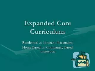 Expanded Core Curriculum