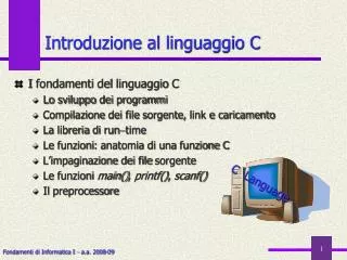 introduzione al linguaggio c
