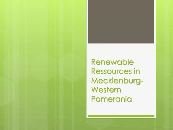 renewable ressources in mecklenburg western pomerania