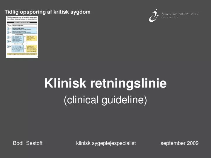 klinisk retningslinie clinical guideline