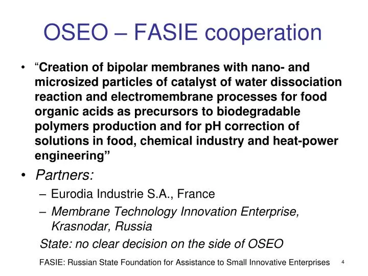 oseo fasie cooperation