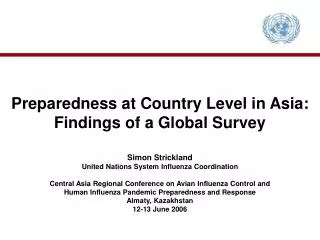 Preparedness at Country Level in Asia: Findings of a Global Survey
