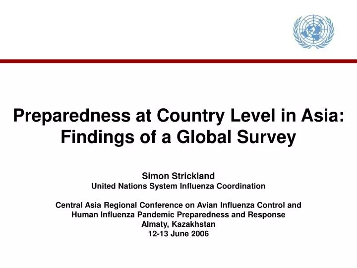 preparedness at country level in asia findings of a global survey