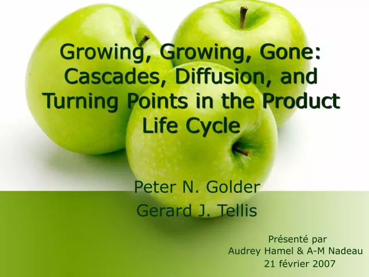 growing growing gone cascades diffusion and turning points in the product life cycle