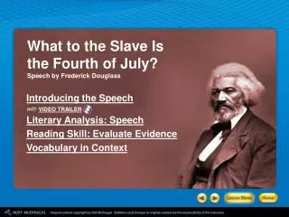 What to the Slave Is the Fourth of July? Speech by Frederick Douglass