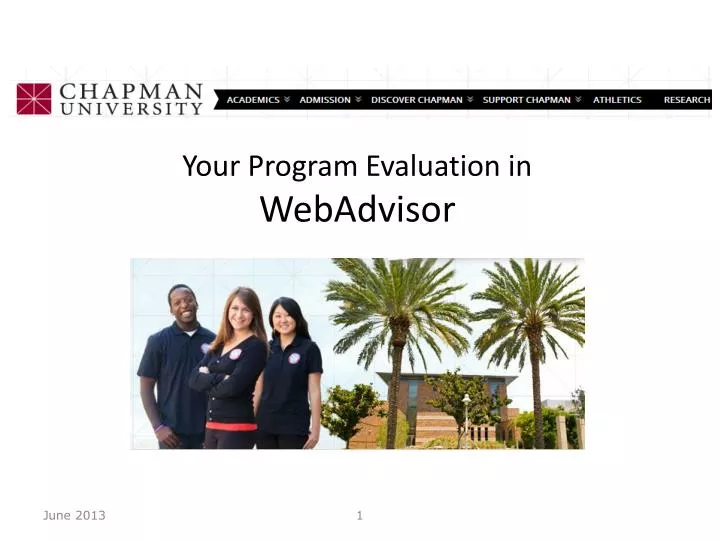 your program evaluation in webadvisor