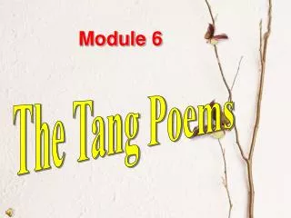 The Tang Poems