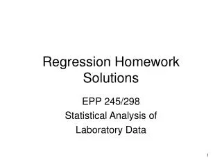 Regression Homework Solutions