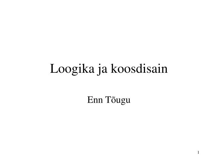 loogika ja koosdisain