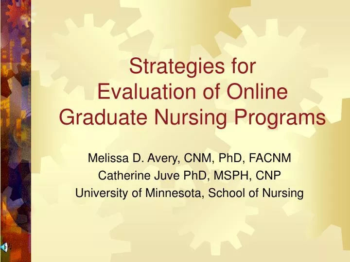 strategies for evaluation of online graduate nursing programs