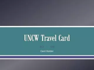 UNCW Travel Card