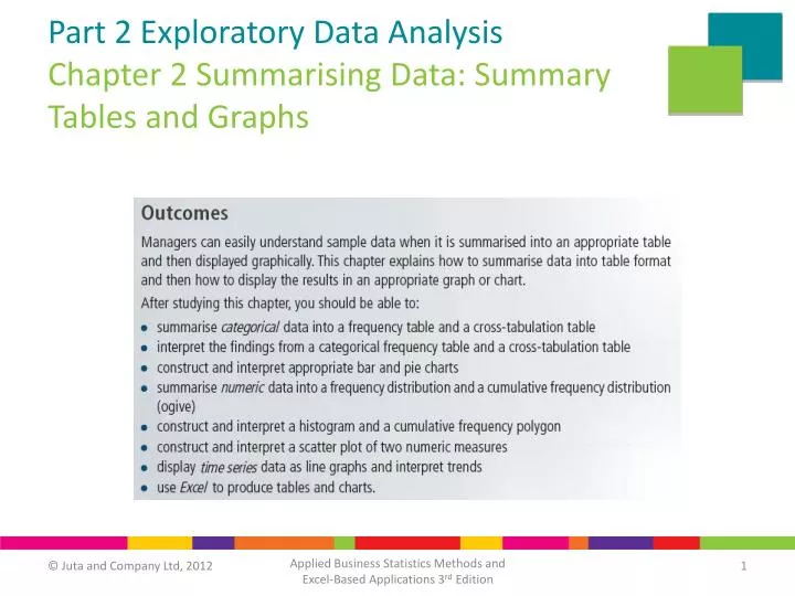 part 2 exploratory data analysis chapter 2 summarising data summary tables and graphs