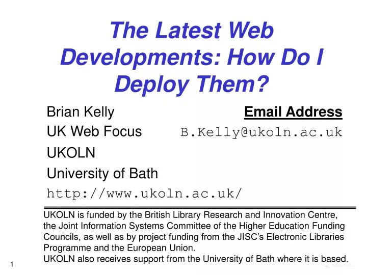 the latest web developments how do i deploy them