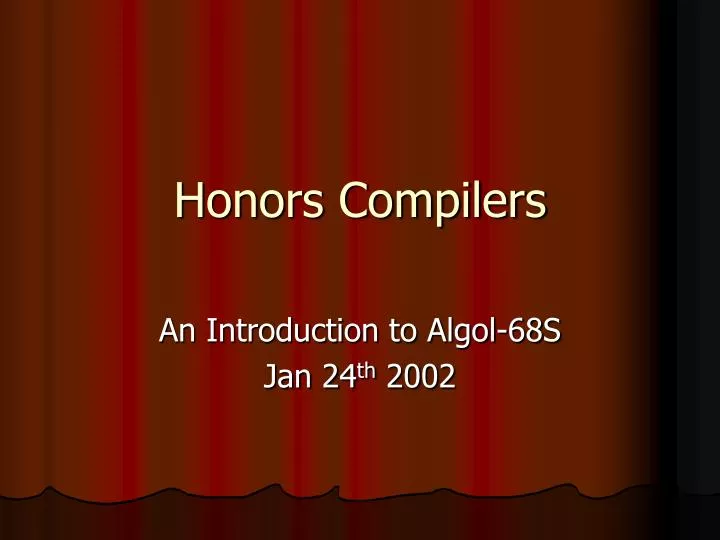 honors compilers