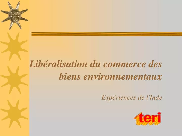 lib ralisation du commerce des biens environnementaux exp riences de l inde