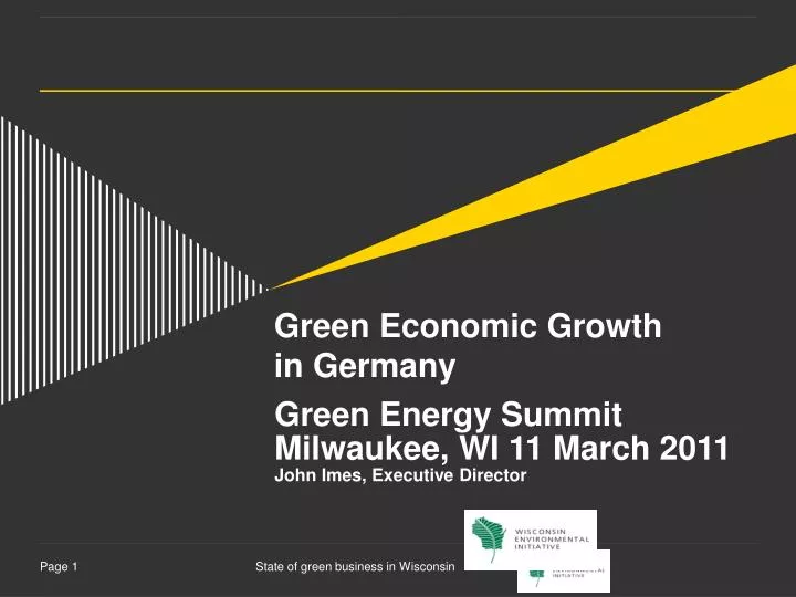 green energy summit milwaukee wi 11 march 2011 john imes executive director