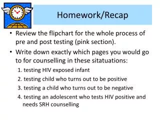 Homework/Recap