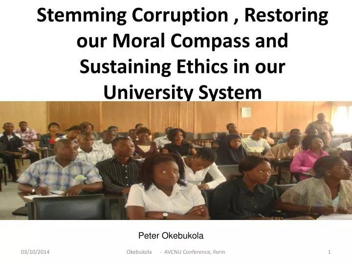 stemming corruption restoring our moral compass and sustaining ethics in our university system