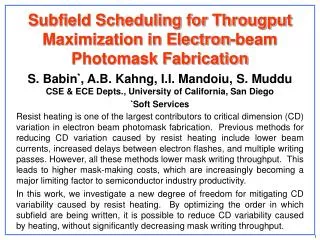 Subfield Scheduling for Througput Maximization in Electron-beam Photomask Fabrication