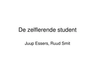 de zelflerende student