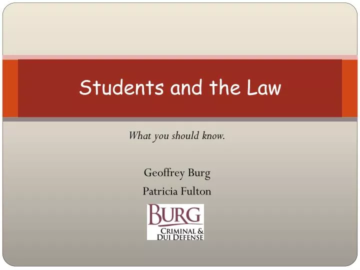students and the law