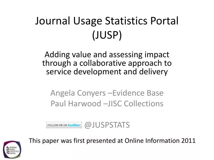 journal usage statistics portal jusp
