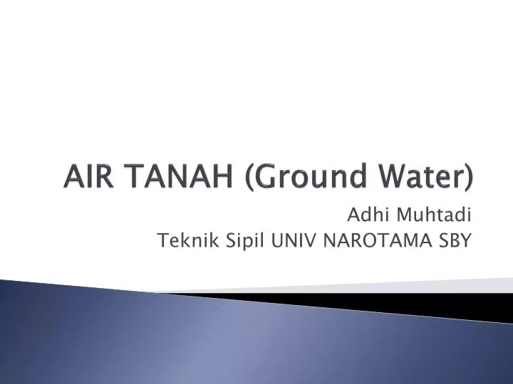 air tanah ground water