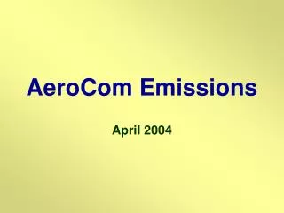 AeroCom Emissions