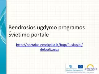 bendrosios ugdymo programos vietimo portale
