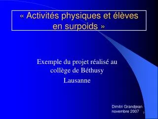 exemple du projet r alis au coll ge de b thusy lausanne