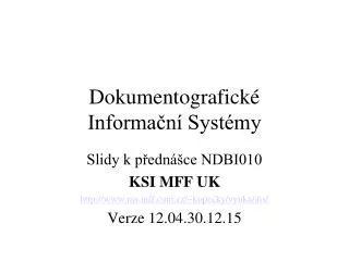dokumentografick informa n syst my